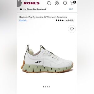 Reebok Zig Dynamica G White and Tan Sneakers